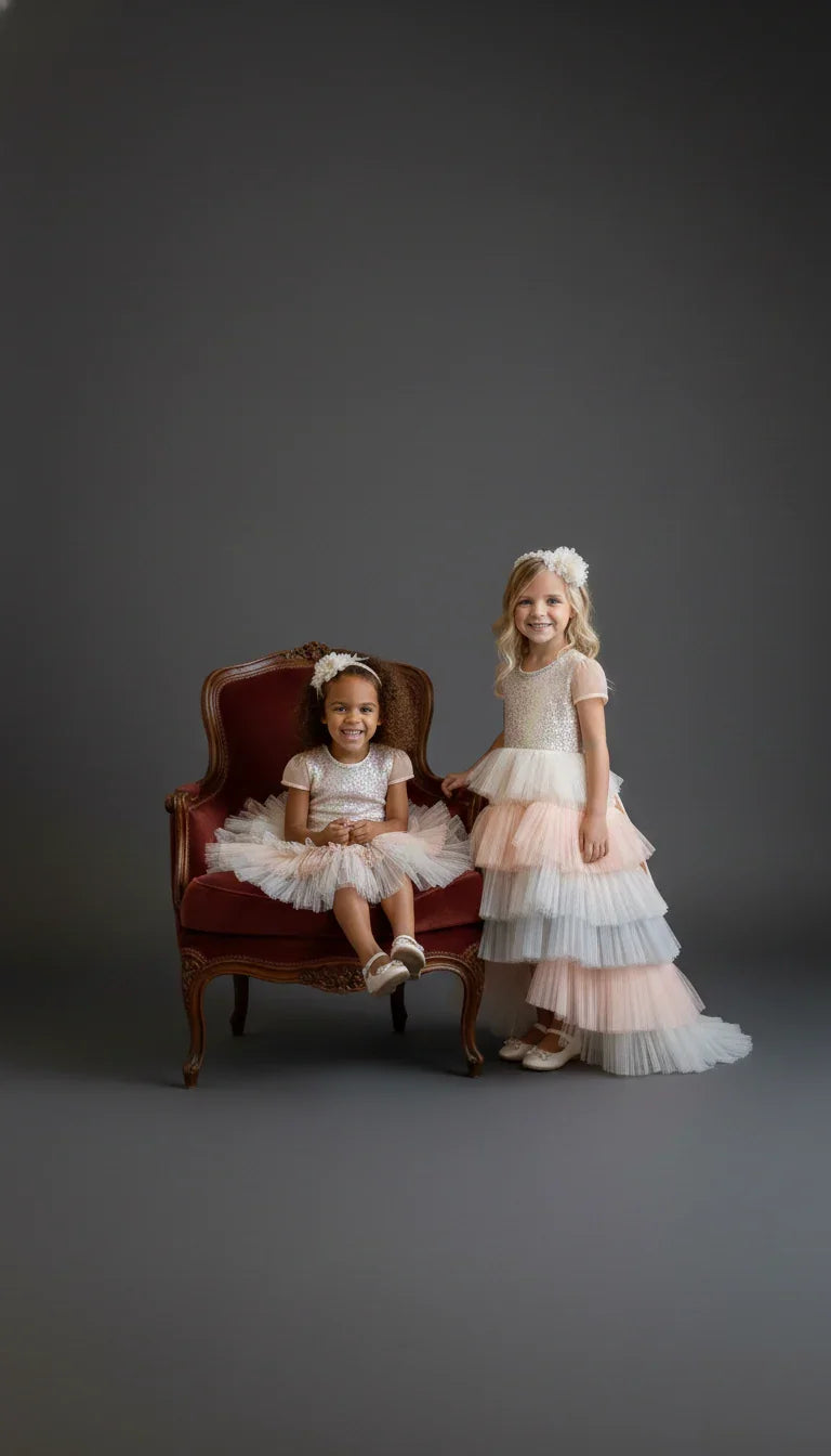 Enchanting Rainbow Flower Girl Dress Melbourne High-Low Gown