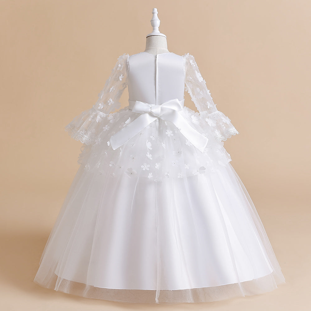 Lace-Up Princess Dress for Flower Girls & Special Occasions