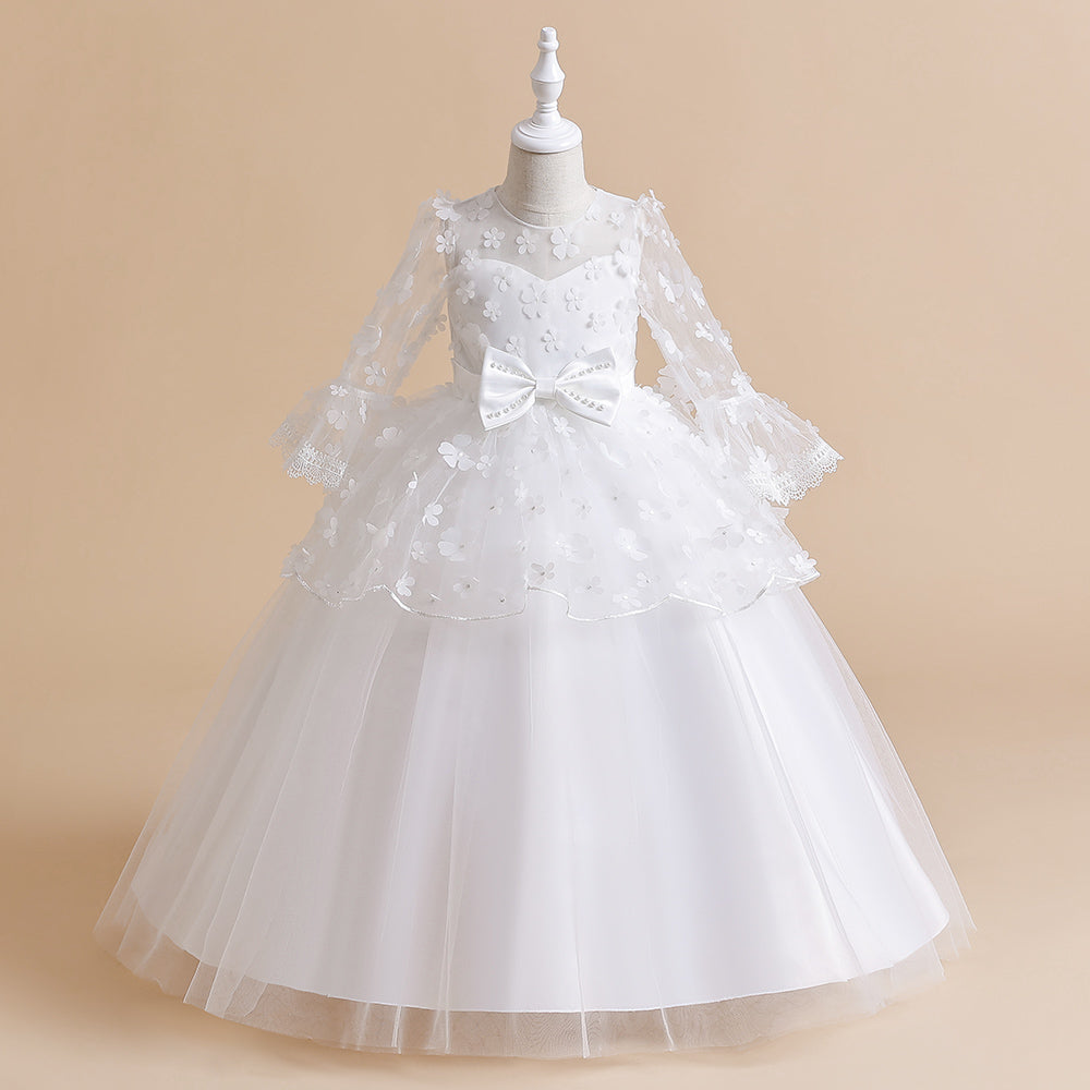Lace-Up Princess Dress for Flower Girls & Special Occasions