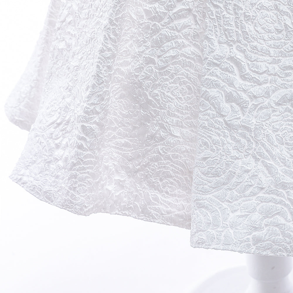 White Baptism, Birthday, Flower Girls Embroidery European Beauty Dress.
