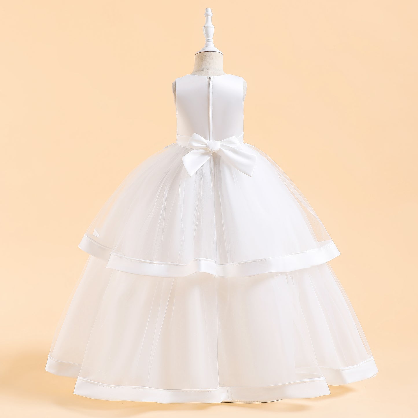 Elegant Lace Sleeveless Party Dress – Perfect for Communion, Weddings, Flower Girls & Birthday Princess Occasions