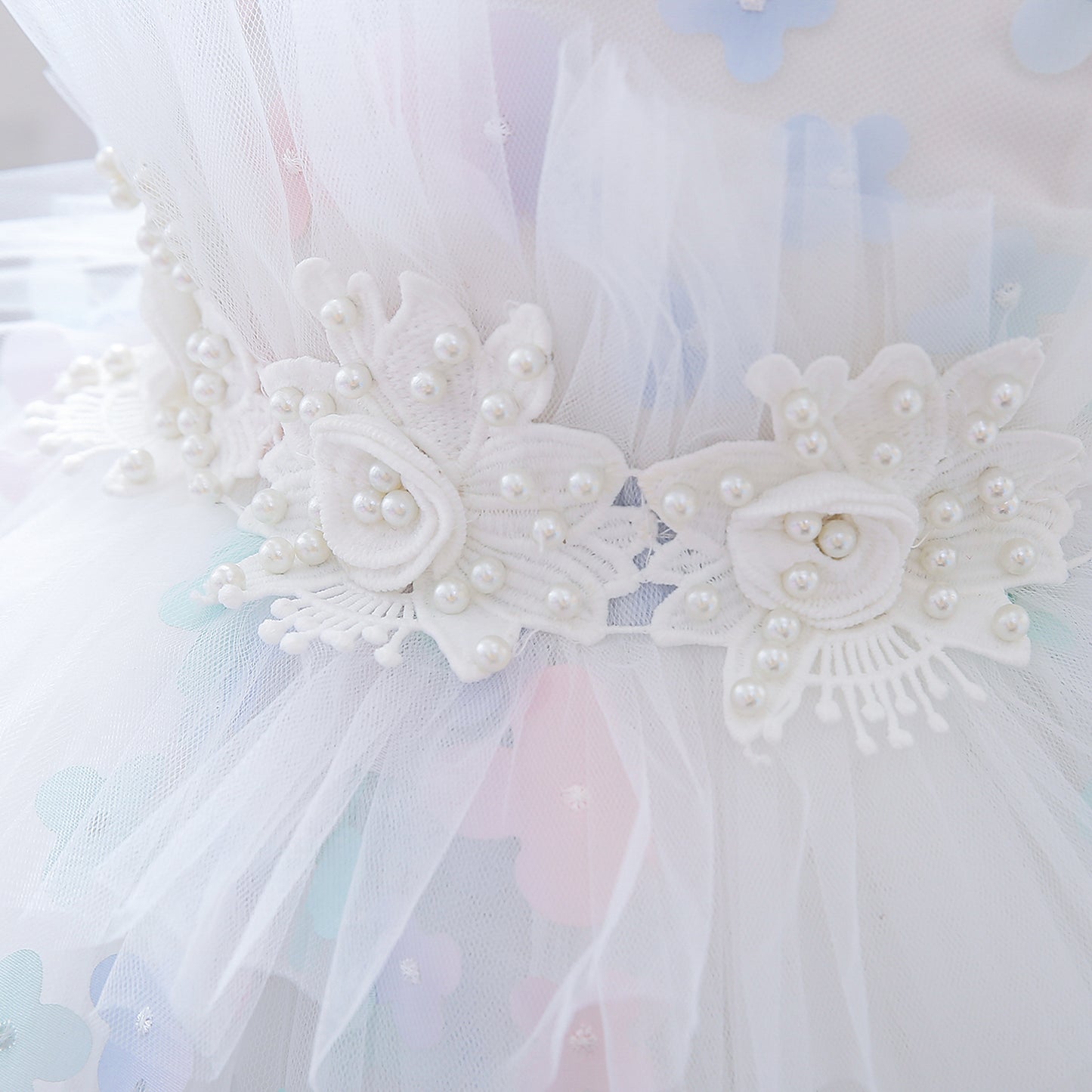 White kids/Girl Princess Birthday Butterfly Fancy Party Dress.