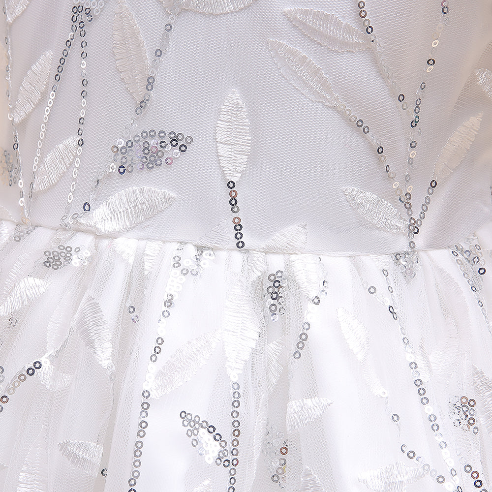 Tulle Girls Birthday Dress with Sweet Bubble Sleeve, Princess Party Dresses