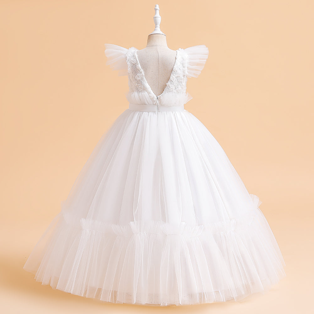 Elegant Girl's Flower Wedding Dress – Perfect for Parties, Theatrical Performances & Ball Gowns