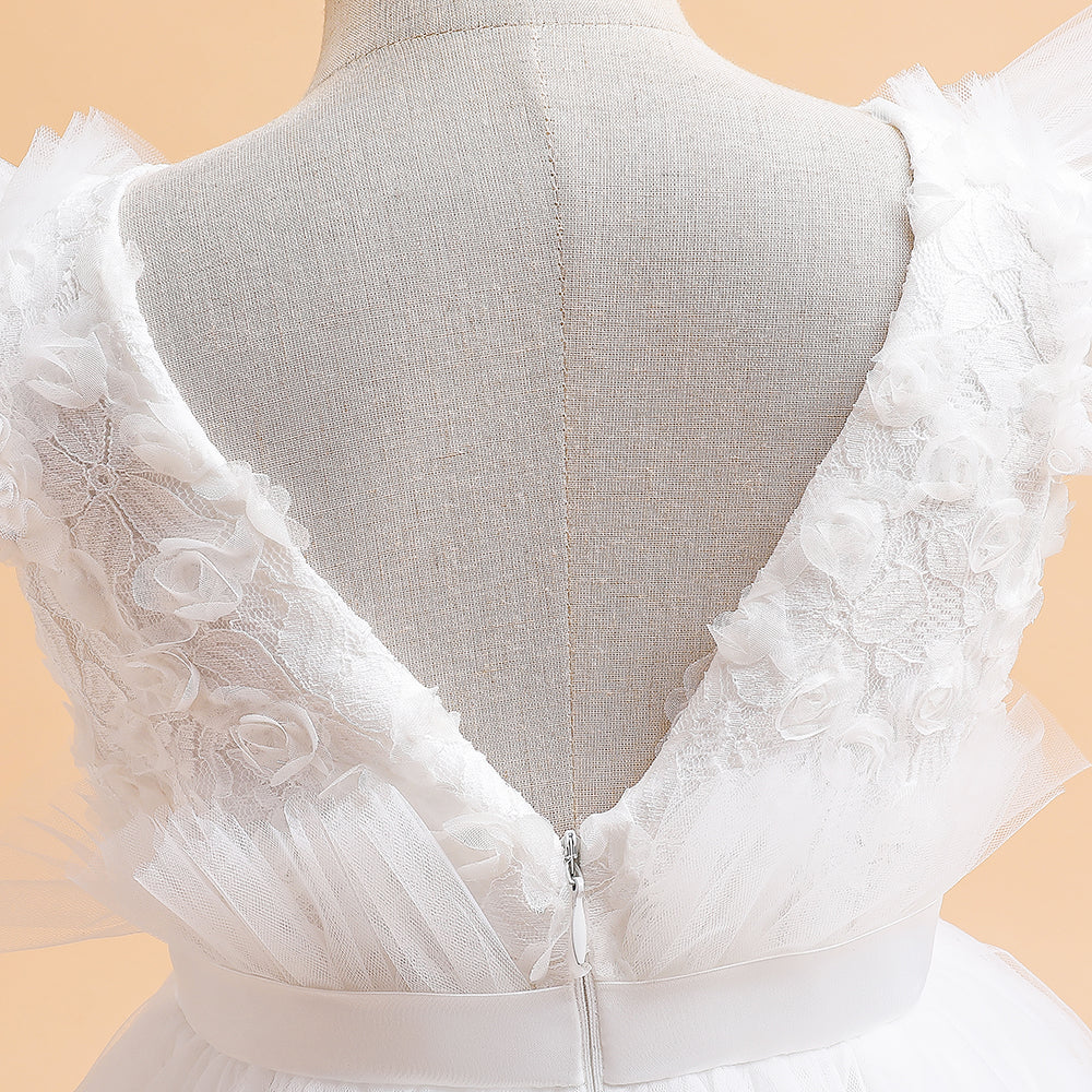 Elegant Girl's Flower Wedding Dress – Perfect for Parties, Theatrical Performances & Ball Gowns