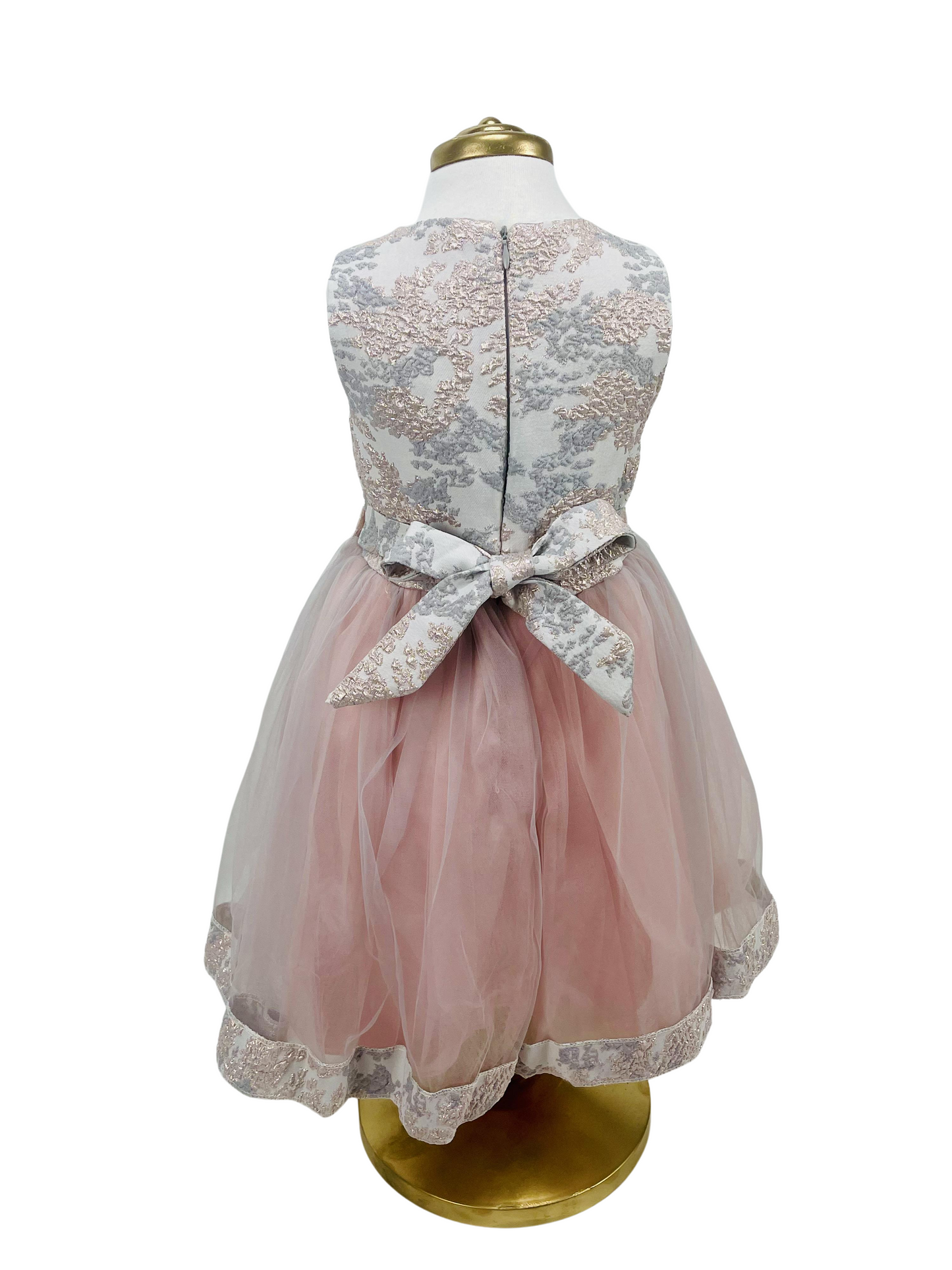 3Pcs Floral Dresses Embroidery Fabric French Lace Girls Dress with Long stylish Coat, Bag and the Dress.