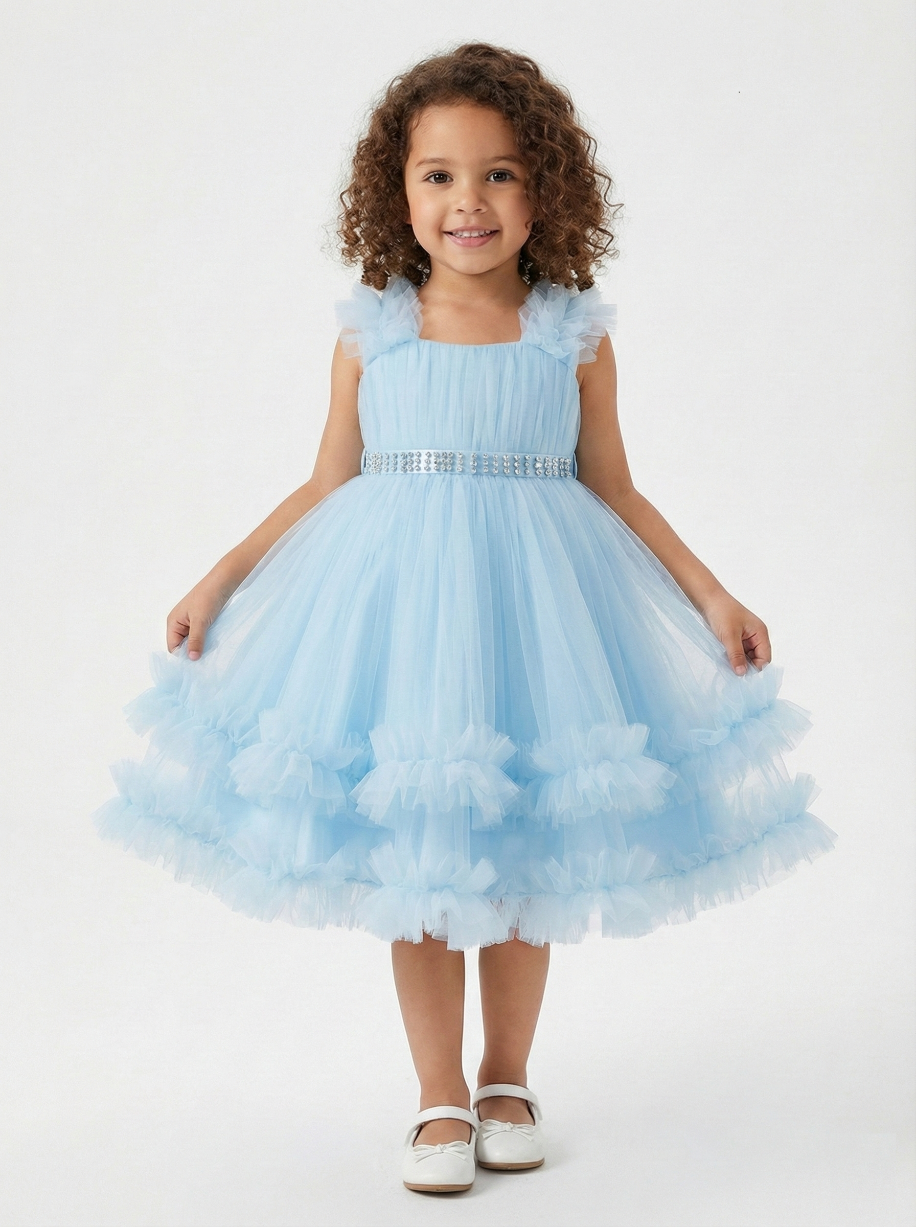 Sky Blue Tulle Flower Girl Dress