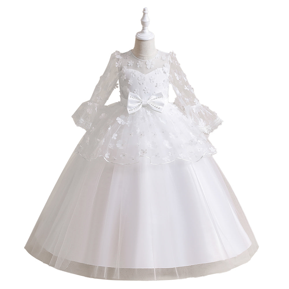 Lace-Up Princess Dress for Flower Girls & Special Occasions