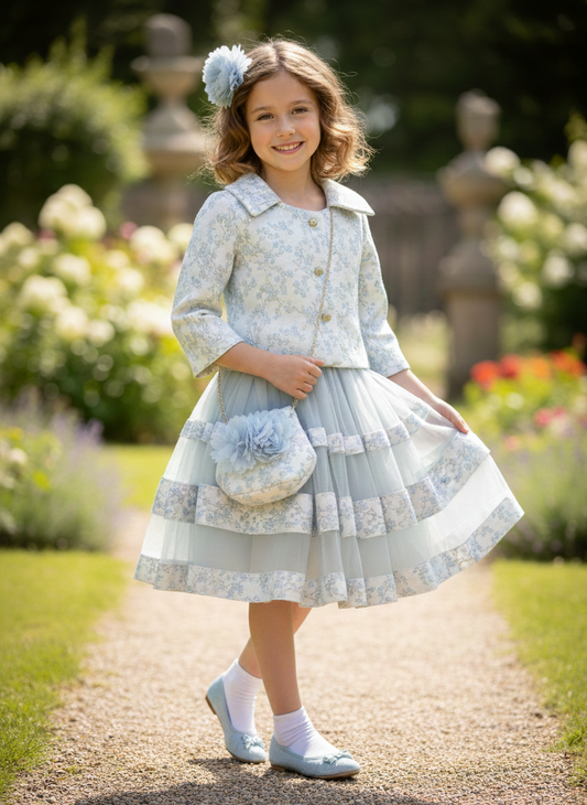 Premium 4-Piece "Enchanted Garden" Floral Set – All-Season Formal & Party Wear