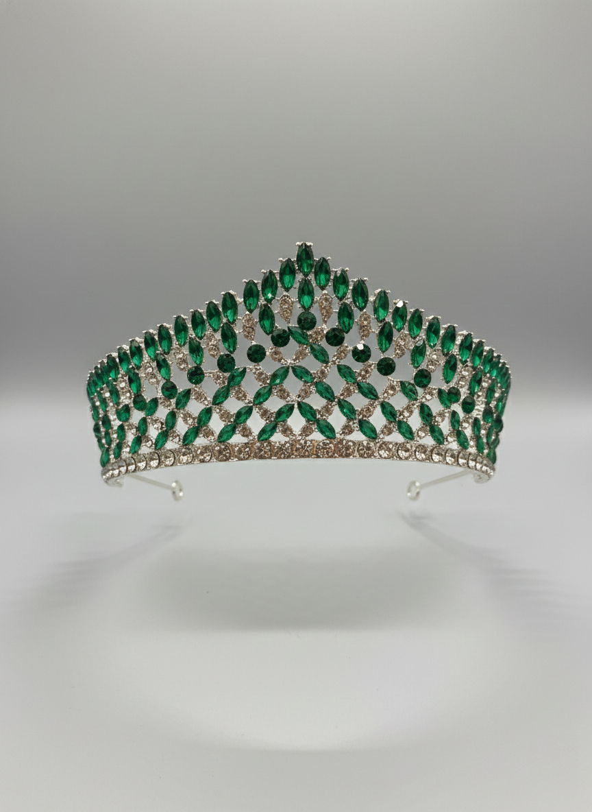 Emerald Green & Silver Majesty Tiara | Trendy Angels Boutique