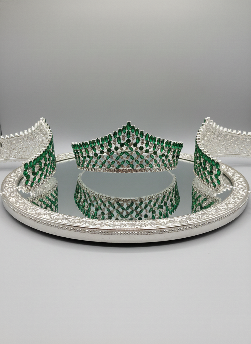 Emerald Green & Silver Majesty Tiara | Trendy Angels Boutique