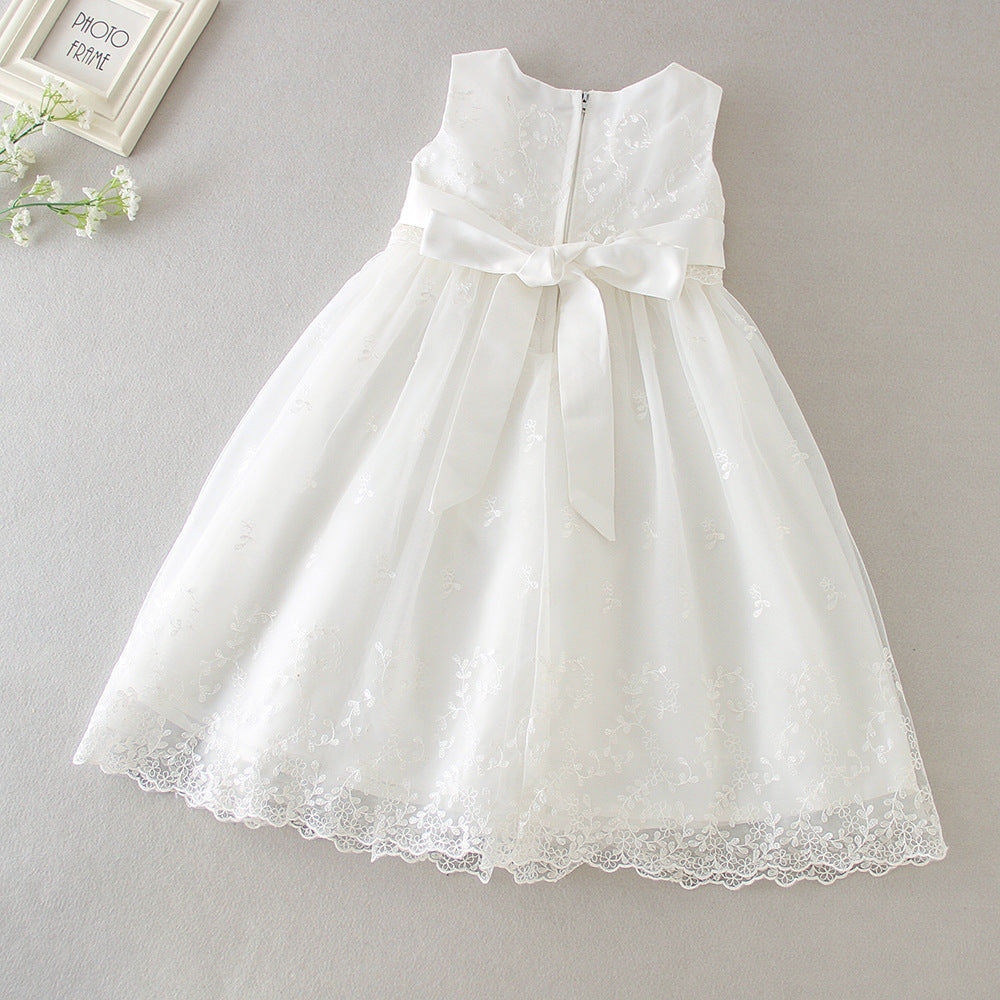 3-Piece Baby Baptism Set – Lace Dress, Matching Bonnet & Long Mesh Lace Robe