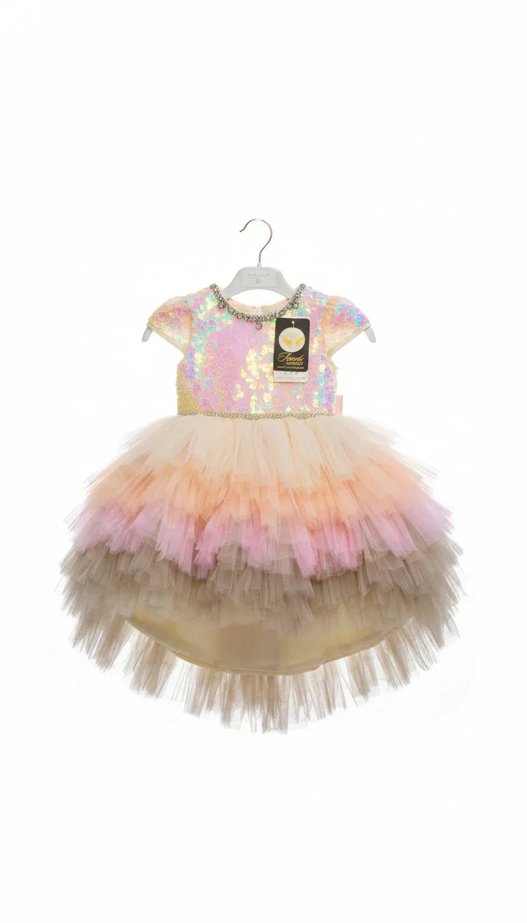 Enchanting Rainbow Flower Girl Dress Melbourne High-Low Gown