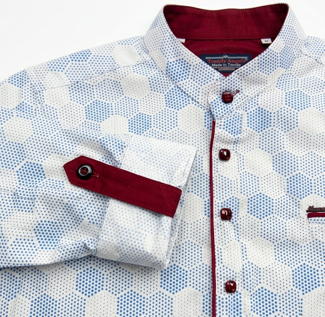 Exclusive Boys Designer Button-Down Shirt with Roll Up Tab | Maroondah Formal Wear