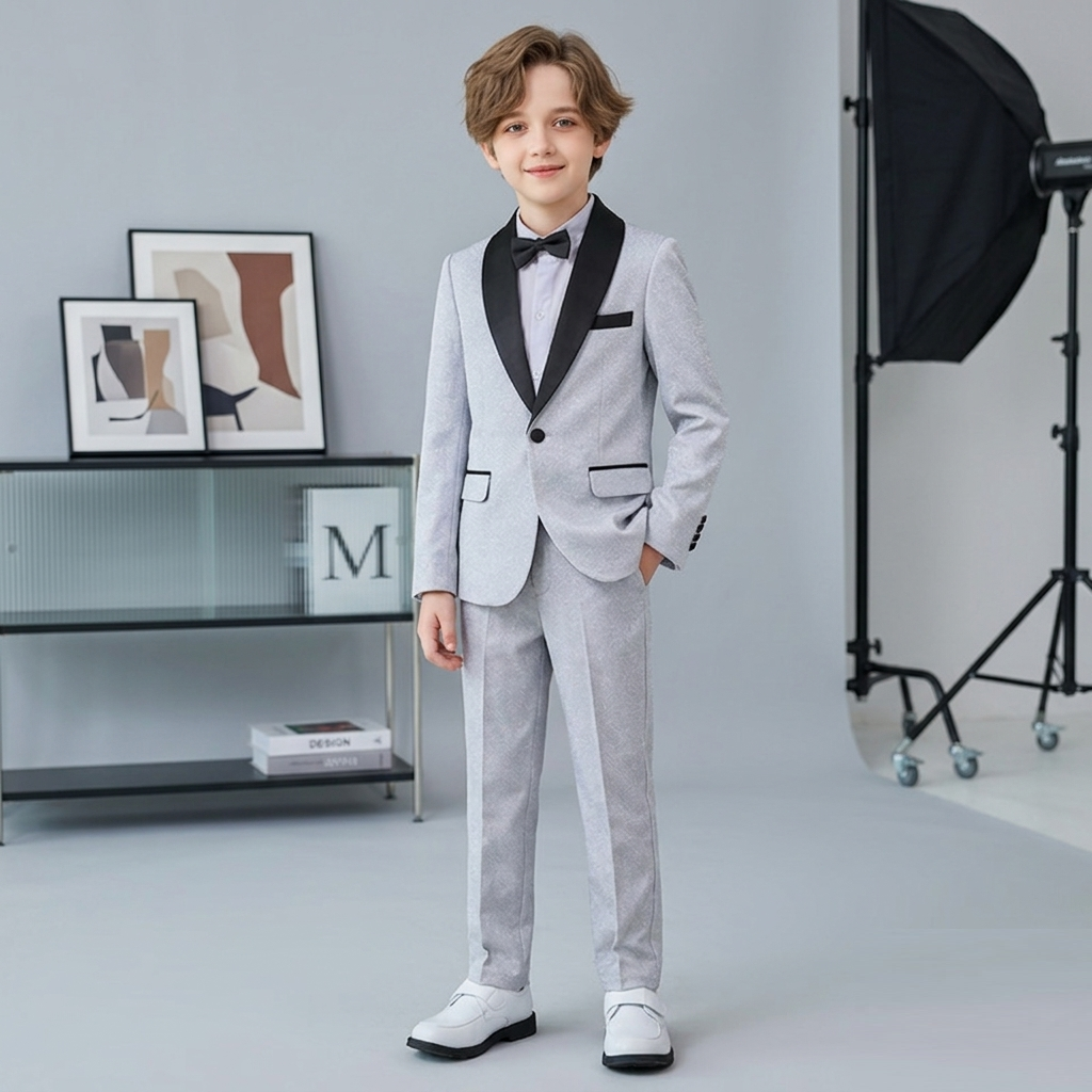 Spectacular Boys Silver Glitter Velvet 2-Piece Suit – Premier Boys Suits in Melbourne