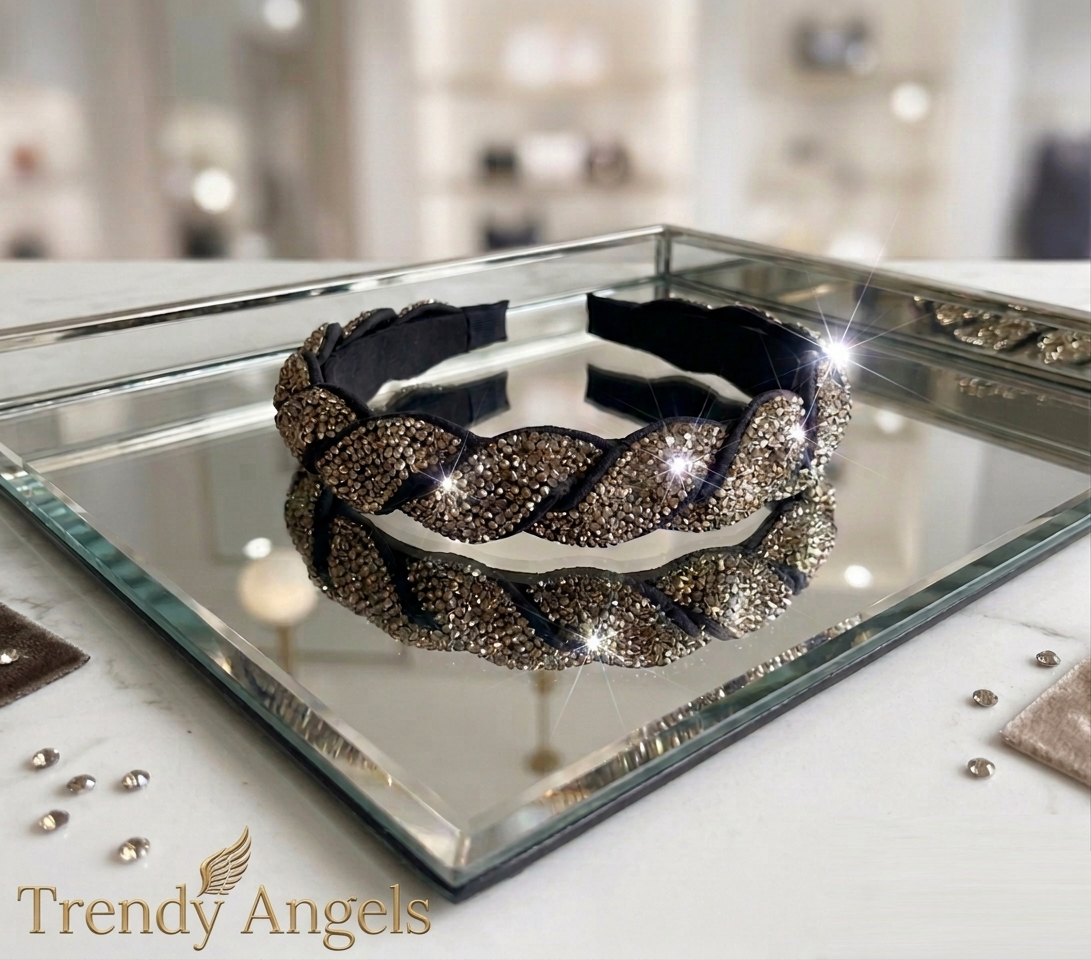 Sparkling black and silver rhinestone headband for girls. Exclusive flower girl hair accessories for weddings and formal parties in Carlton North and Clifton Hill.